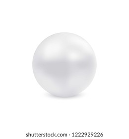 realistic 3d white sea pearl isolated on white background. vector illustration easy to edit and customize. eps10