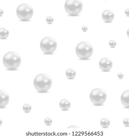realistic 3d white sea pearl seamless pattern. abstract vector illustration easy to edit and customize. eps10