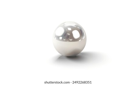 Esfera blanca 3D realista sobre fondo blanco. Ilustración aislada de alta calidad