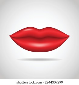 Realistic 3d women lips vector illustration
