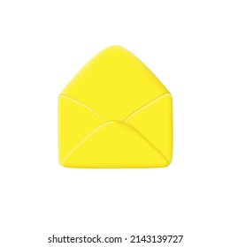 realistic 3d yellow color mail icon design consept for creative business idea , banner design etc usage