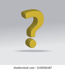 Ilustración vectorial del signo de interrogación 3d amarillo realista.