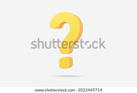 Realistic 3d yellow question mark vector Illustration