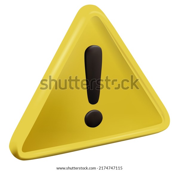 Realistic 3d Yellow Triangle Warning Sign Stock Vector (Royalty Free ...