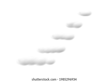 realistic 5 step cloud vectors isolated on white background ep142