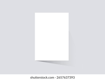 Realistic A4 flyer mockup on clean grey background, minimal and professional design presentation template, perfect for showcasing branding, corporate identity, and print designs in high-resolution 