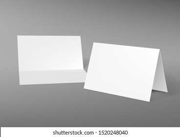 Realistic A4 Half-fold Horizontal Blank White Brochure Template. EPS10 Vector