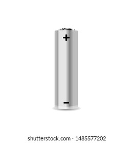 Realistic AA alkaline battery isolated on white
