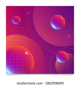Realistic Abstract 3D Poster with Fluid Shapes on Colorful Background . Isolated Vector Elements