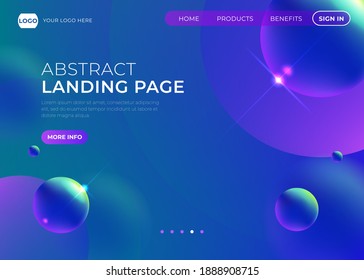 Realistic Abstract 3D Poster with Fluid Shapes on Colorful Background . Isolated Vector Elements