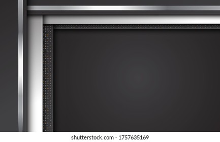 Realistic Abstract Background with Black and Silver Color