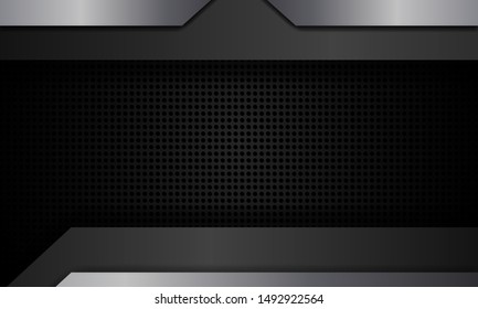 Realistic abstract background with shadow and deep effects, dark and black solid metal texture, can be used for landing pages, banners, covers, backgrounds, frames. vector