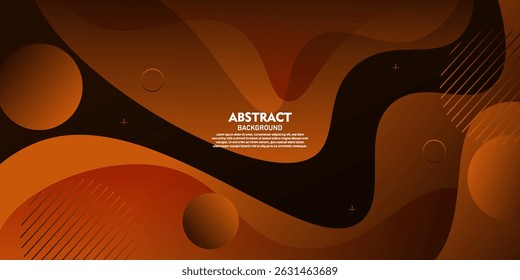 Fondo de onda naranja oscuro abstracto realista. Patrón de sombra de onda simple con círculos. Vector eps10