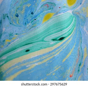 Realistic abstract ebru marbling design, colorful background