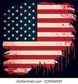 Realistic abstract flag of america, country independence day, national traditions - Vector illustration
