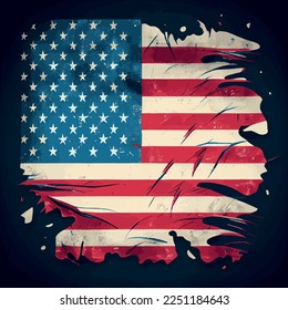 Realistic abstract flag of america, country independence day, national traditions - Vector illustration