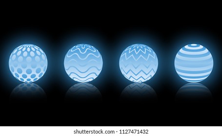 Realistic abstract glow spherical ball ,Blue ball background,Vector,Illustration.