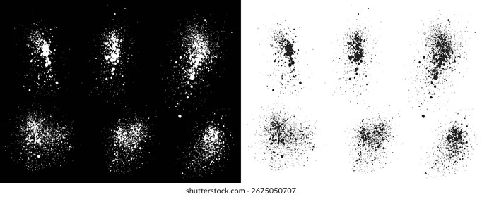 Realistische abstrakte Farbe Tinte Vektor schwarz-weiß Krimi Blut Hintergrund Design-Set