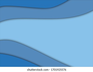 Antecedentes abstractos realistas. Estilo de capa multipapel en colores azul a azul claro. Ilustración vectorial tallada para diseño, presentaciones, volantes, carteles e invitaciones. EPS 10.