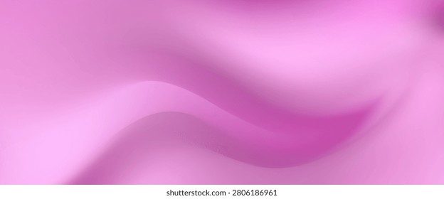 Realistic abstract pink silk background. Vector illustration of satin fabric texture with smooth drapery surface. Soft bedding material with waves pattern. Luxury bed sheet top view. Elegant textile