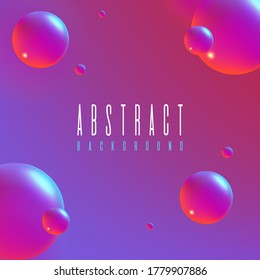 Realistic Abstract Poster with Fluid Shapes on Colorful Background