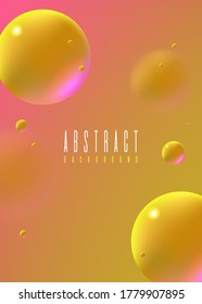 Realistic Abstract Poster with Fluid Shapes on Colorful Background