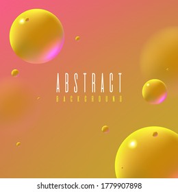 Realistic Abstract Poster with Fluid Shapes on Colorful Background