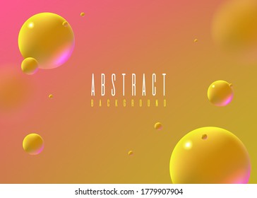 Realistic Abstract Poster with Fluid Shapes on Colorful Background