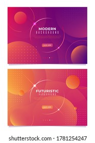 Realistic Abstract Poster with Fluid Shapes on Colorful Background