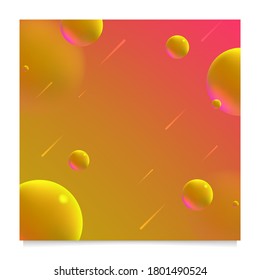 Realistic Abstract Poster with Fluid Shapes on Colorful Background