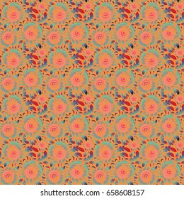 Realistic abstract seamless pattern. Vector gradient seamless texture. Metallic elements for frame, ribbon, banner, mandalas. Elegant green, violet and pink vector template.