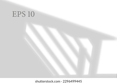 Realistic abstract stairs shadow. Multiply Overlay effect. Long shadow light on wall or floor. Mesh gradient scenes of natural lighting. Natural background for design. Vector illustration.
