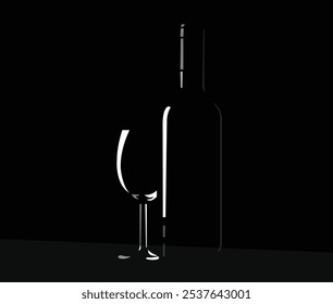 Realistic abstract vector image of glass bottle illustration