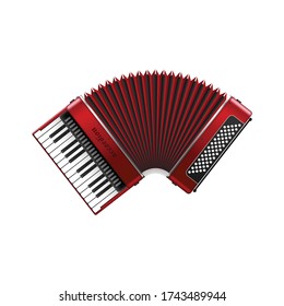 Realistic accordion vector illustration isolated on white background