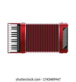 Realistic accordion vector illustration isolated on white background