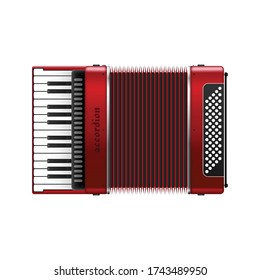 Realistic accordion vector illustration isolated on white background