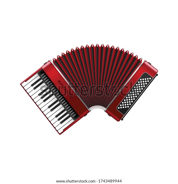 Realistic Accordion Vector Illustration Isolated On Stock Vector ...