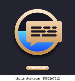 Realistic Achievement Symbol in vector. Metallic Logo Template.
