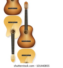 realistic acoustic guitars as background