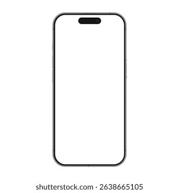 Realistic actual vector mockup phone for visual advertisment ui app demonstration. High quality premium realistic newest version of smartphone with blank white screen isolated
