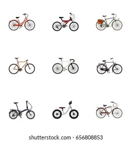 Realistic Adolescent, Road Velocity, Working And Other Vector Elements. Set Of Bicycle Realistic Symbols Also Includes Bicycle, Adolescent, Cruise Objects.