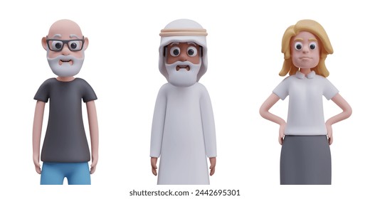 Realistic adult people, isolated vector characters closeup. Woman, men