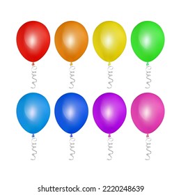Realistic air balloons set isolated on background Vector format