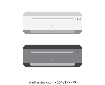 Realistic Air Conditioner Or Split Air Conditioner System With Temperature Air Conditioner For Office Or Air Conditioner With Mobile Application Control And Flat Isolation Vector Design And Background