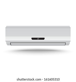 Realistic air conditioner vector on isolated white background