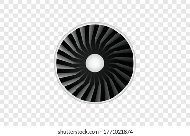 realistic airliner engine.Vector object isolated on transparent background