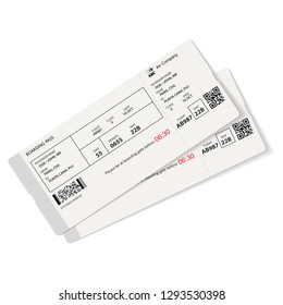 Realistic airplane template. Boarding pass vector illustration