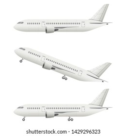 Realistic airplane vector design illustration isolated on white background