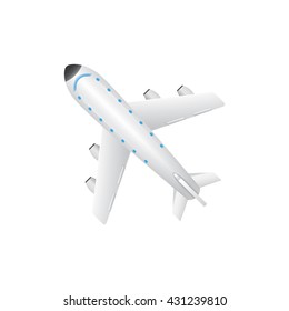 Realistic Airplane Vector Icon