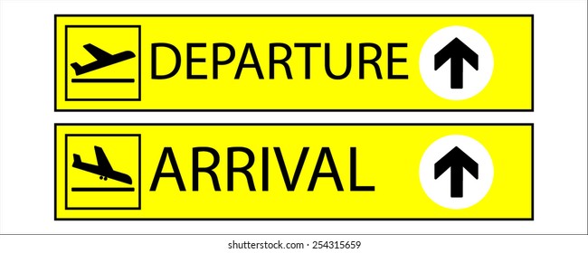 Realistic airport sign - arrivals and departures